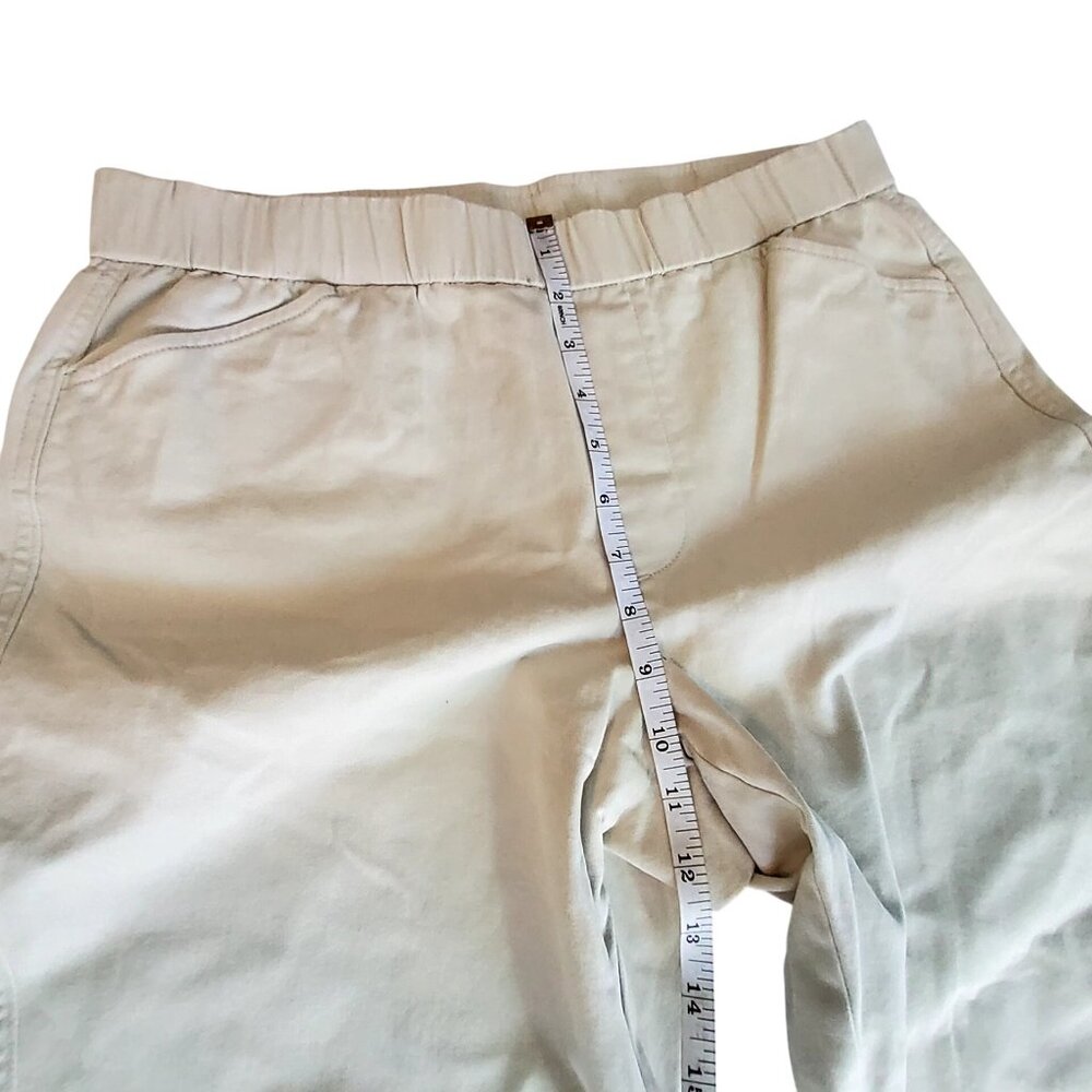 Lands End Womens Beige Stretch Cotton Mid Rise Pants Size 10 Elastic waistband - Picture 4 of 10